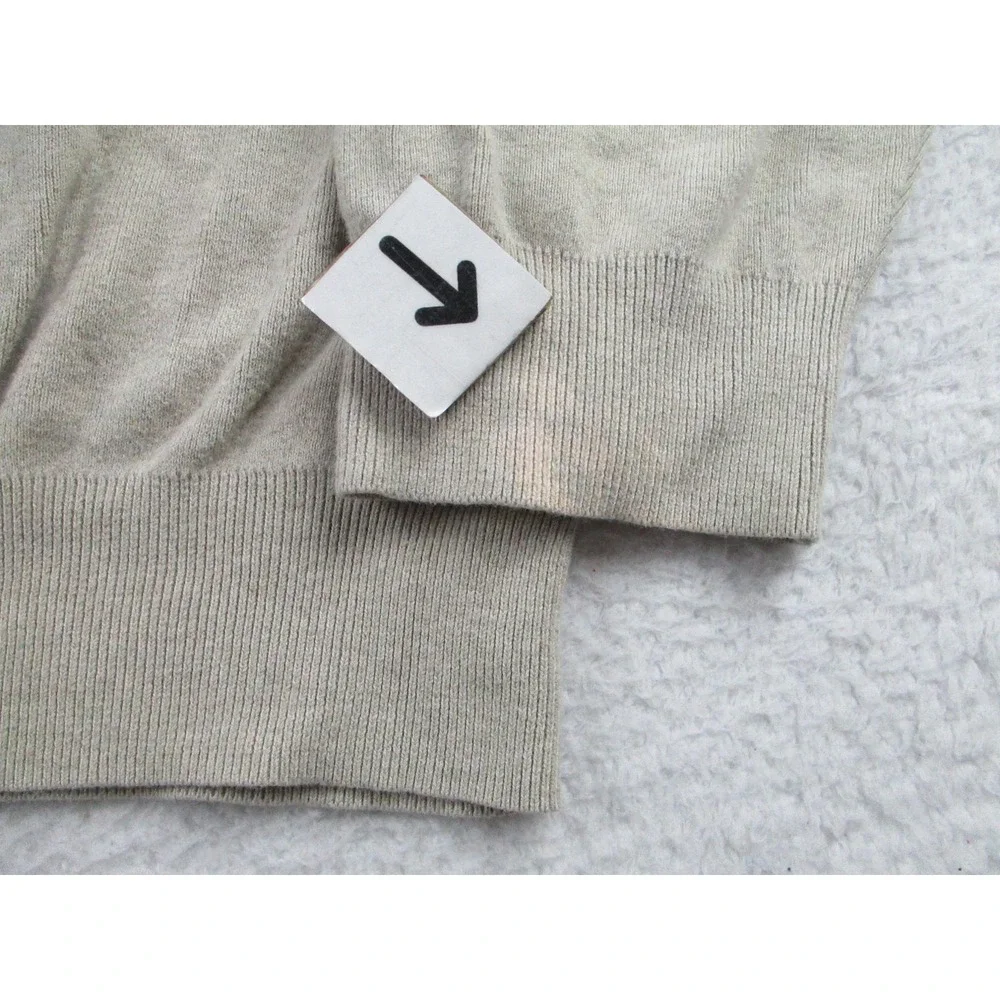 Polo Ralph Lauren Sweater Mens 2XL Beige V-Neck Pima Cotton Knit Pullover‎ Pony